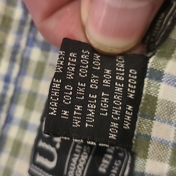 𝅺3/$20 U.S. Expedition Green & Blue Plaid Button-Up Shirt - Picture 9 of 9